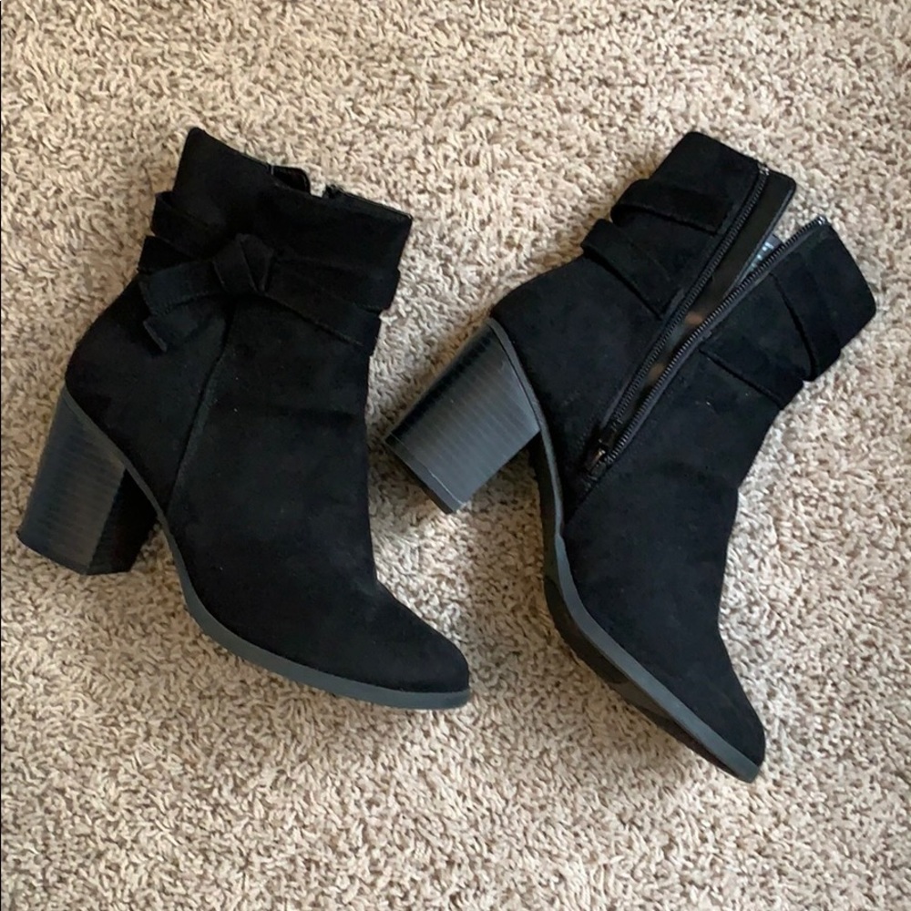 Black Suede Ankle Booties